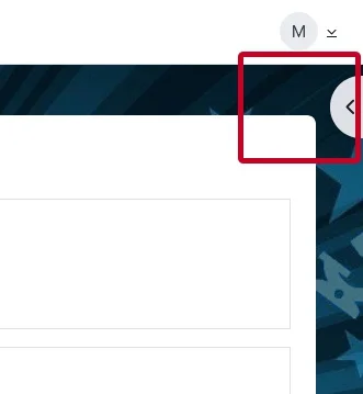 Der kleine Pfeil blendet das Menü ein